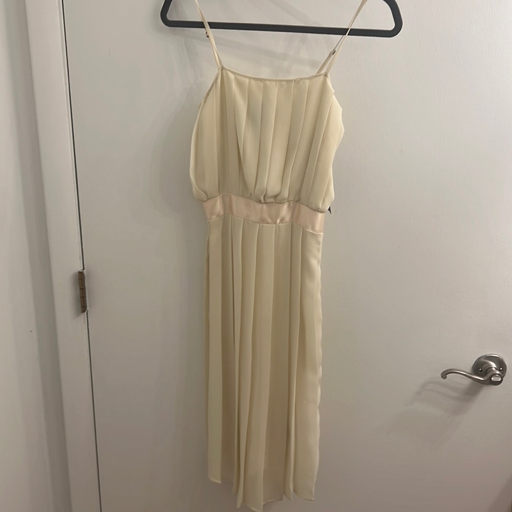 Ella Moss pleated cami dress in porcelain color
